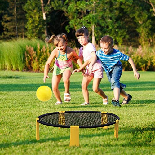 Ejoyous Roundnet-spelset, Högt Elastiskt Tyg, Engagerande Utomhussportspel för Barn och Vuxna på Bakgården eller Stranden (Som visas)