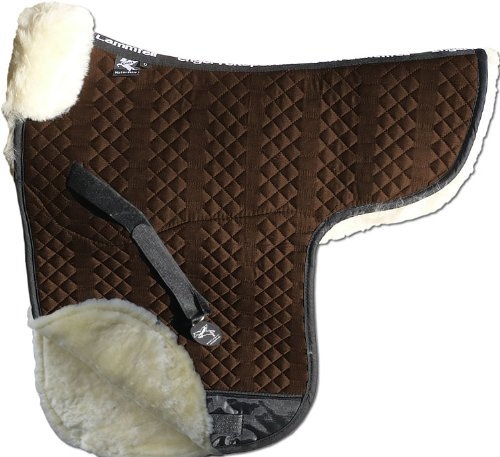 Engel Reitsport Lammfell Satteldecke SADEK3-D-MOC-MED Unterseite komplett Fell Fellrand vorne und hinten Steppstoff moccabraun Fell med. Dressur (D)