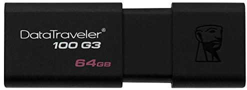Kingston DataTraveler 100 G3-DT100G3/64GB USB 3.0, PenDrive, 64 GB, 1 Pezzo, Nero