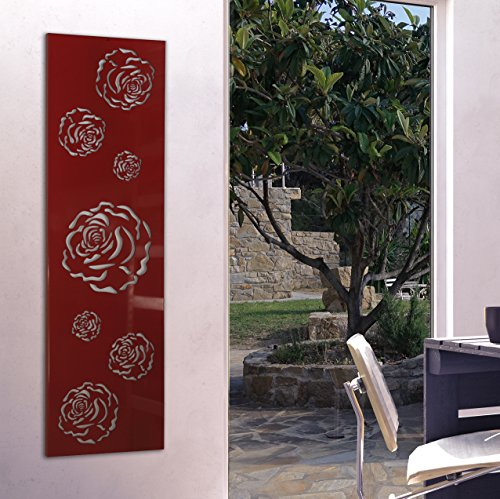 Wandgarderobe/Garderobe, Design Rose, 140x40x2 cm, rot (Marke: Szagato, Made in Germany) (Kleiderständer Garderobenständer Wandpaneel Wanddeko Kleiderhaken Flurgarderobe)