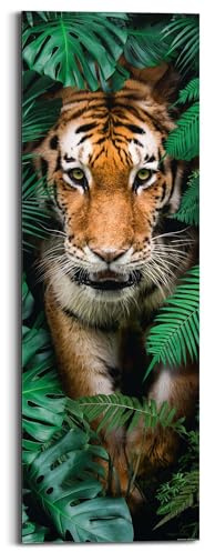 REINDERS Wandbild, Tiger, Wohnzimmer, Bilder, Wanddeko, Room Decor, MDF, Grün, 90 x 30