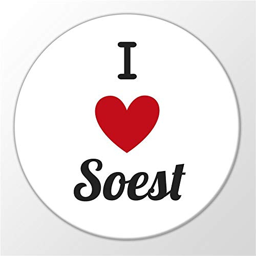 Huuraa Magnet I Love Soest Geschenk Kühlschrankmagnet 59mm Flaschenöffner I Love Soest Geschenkidee