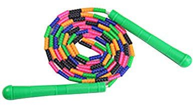 Bestgift 9 Feet Long Jump Rope Double Dutch Soft Beaded Skipping Rope for Kids Adults Green Handle 2.8m