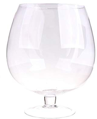 INNA-Glas XXL Stielglas Liam, klar, 38cm, Ø23cm/Ø31cm - Glasvase/Großes Cognac Glas