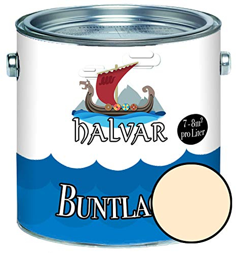 Halvar Barniz de color para madera y metal mate amarillo RAL 1000 – 1037 para madera, para interior y exterior, resistente a la intemperie, protección de larga duración perfecta (1 L, RAL 1015)