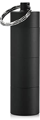 Metal Pocket Pill Boxes Keychain for Purse for Travel, 3 Compartment Waterproof Daily Pill Container Holder for Men and Women (BS1204R Waterproof Alu Box)