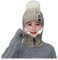 MANGGUO Strickmütze Hat Herren Damen Winter Mütze Bommelmütze Wintermütze warm gefüttert Ohrenschützer Hinzufügen Beflockung Thermal Radfahren mit Bommel-Mütze (Beige)