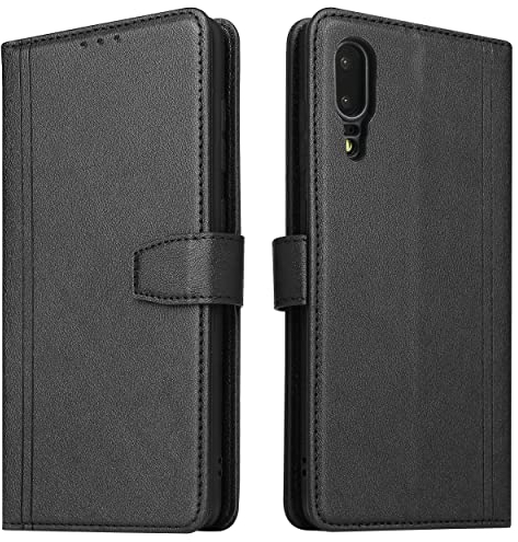 ZRANTU Handyhülle für Huawei P20, Leder Handytasche Klapphülle Flip Case Brieftasche mit Kartenfach/Magnetverschluss Lederhülle mit RFID Schutz für Huawei P20, Schwarz