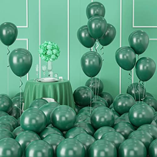 Luftballons Grün - 35 Stück 5 Zoll Dunkelgrün Latex Luftballons Grün Partyballon Helium Luftballons für Geburtstag, Babyparty, Weihnachten, Dschungel Party Safari Dekoration