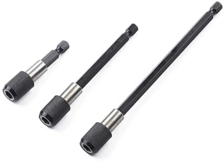Fongmore 3 Pcs 60mm 100mm 150mm 1/4 Inch Hex Shank Magnetic Extension Chuck Adapter Quick Release Bar Socket Screwdriver Bit Holder