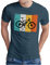 OM3® Mountain Bike T-Shirt - Herren - Fahrrad Retro Style Sunset Rad MTB - Denim, L