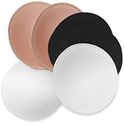 WMugthome 3 pairs C/D/DD Cup Round Soft Bra Inserts Pads Removable for Sport Bra Cups insert and Bikini Top Swimsuit Inserts, Tricolor, D Cup