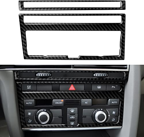 OYDDL Kohlefaser Auto Klimaanlage CD Panel Schutz Rahmen Trim Aufkleber Innen kompatibel mit Audi A6 4F C6 2005 2006 2007 2008 2009 2010 2011