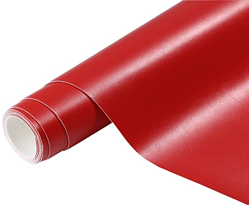 Leder Patch Kit Selbstklebende Lederflicken, Panngu Premium Selbstklebender Leder Reparatur Patch, Für Couch Sofa Risse, Verbrennungen, Autositze Zubehör (Rot, 40cm * 300cm)