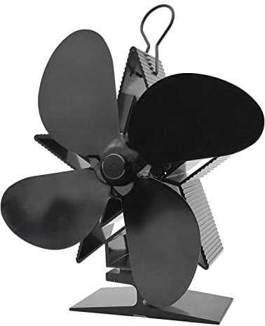 LINGJIONG Ventilatore per stufa, con 4 foglie, per legno/legna da ardere/focolare/tubo stufa, ventola dissipatore di calore per stufe a legna
