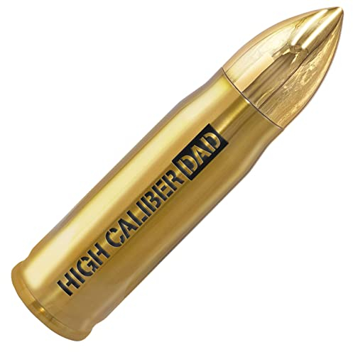 Galvanox Bullet Wasserflasche Geschenk für Vater zum Vatertag/Geburtstag – heiß/kalt isolierte Edelstahl-Reiseflasche mit verschließbarem Deckel, hohe Kaliber (in Geschenkverpackung)