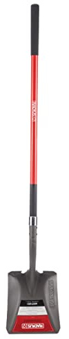 Radius Premium Heavy Duty Steel Square Point Shovel, 58 Handle