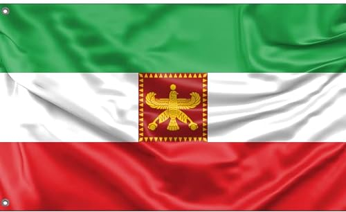 Flagge des Irans mit Shahbaz | einzigartiger Designdruck | hergestellt in der EU (90 x 150 cm)