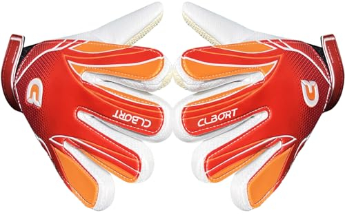 CLBORT Torwarthandschuhe Kinder und Jugendliche, Fußball Torwarthandschuhe, Fußballhandschuhe, Doppeltem Schutz, Tragbarkeit, Super Halt