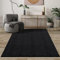 Mia's Teppiche Comfort Moderner Flauschiger Kurzflor Teppich, Anti-Rutsch Unterseite, Waschbar bis 30 Grad, Super Soft, Felloptik, Schwarz, 80 x 300 cm