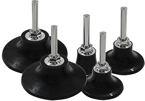 Kemcatui Schleifscheiben-Halter – 5er-Pack Scheiben-Pad-Halter-Set mit Universal-Schnellwechselrolle und 0,64 cm Schäften, kompatibel mit Schneideisen-Zubehör – perfekt zum Polieren, Schleifen und