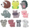 SUNNYCLUE 1 boîte 10 Styles de Perles en Silicone Animaux Mignons Perles Focales en Silicone Double Face Breloques Chien Grenouille Cochon Éléphant Hippopotame Caoutchouc pour Kits de Fabric