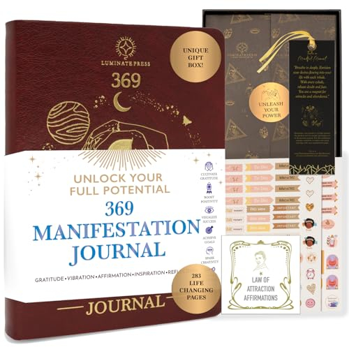 Luminate Press The Ultimate 369 Manifestation Journal – Buch zum Transformativen Gesetz der Anziehung, um Ihr grenzenloses Potenzial freizuschalten, präsentiert in luxuriöser Geschenkverpackung