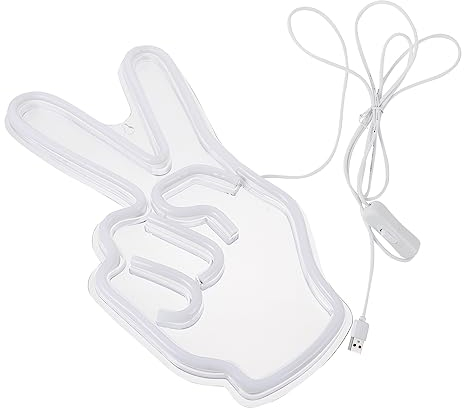 Mikikit 3 Stk Siegesgeste Licht Leuchtreklamelampe Leuchtreklamen Für Zimmer Wandschilder Beleuchten Neonschilder Zur Wandmontage Led-neon-wandschild Schreibtisch Baby Weiß Wie Usb