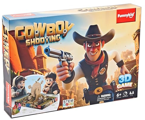 Der Cowboy jagt einen Verbrecher, Brettspiel, EIN Schießbrettspiel im Westernstil, Selbstmontage-Typ, geeignet für Kinder ab 8 Jahren, für 2-4 Spieler.