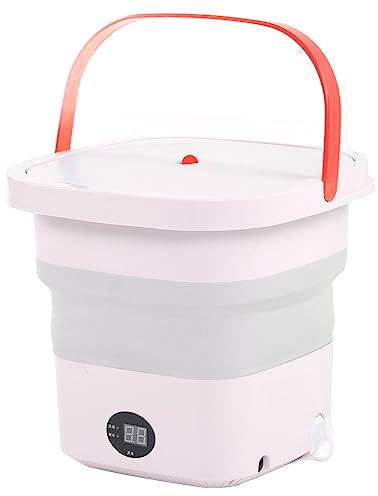 Septpenta Mini Tragbare Eimer Waschmaschine, 6 L LCD Panel Display, Faltbare Automatische Waschmaschine, Große Kapazität, Mini Waschmaschine, Integrierter Dörrtrockner für Wohnungen, Schlafsäle(EU（C）)
