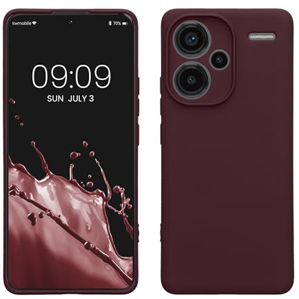 kwmobile Slim Case kompatibel mit Xiaomi Redmi Note 13 Pro+ 5G / Redmi Note 13 Pro Plus 5G Hülle - Handyhülle aus Silikon in Bordeaux Violett