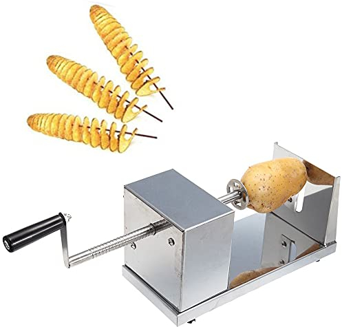 WEIGR Affettatrice a spirale per patate, verdure professionali in acciaio inox, con 3 lame di ricambio per frutta e verdura