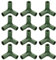 sourcing map 12Pcs 11mm/0.4in Greenhouse Frame Connector Pipe Fitting Duty Joint Tool, 3 Way Frame Connectors for Trellis Sunscreen Shed Gardening Plant Stakes and Greenhouse Frames (Green)