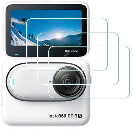 ULBTER Screen Protector for Insta360 GO 3S 360 [3 Pack] Tempered Glass for Insta 360 GO 3S 0.3mm 9H Hardness Anti-Scrach Anti-Bubble