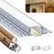 HOOLED 6 Profile Alu pour Ruban LED 1 m, Profilé LED Encastrable Dimensions 24,4 mm (ailettes 61,8 mm) x 13,5 mm, Largeur Intérieure du Profilé 20,2 mm, Avec couvercle PC opaque mat
