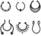 MODRSA Fake Septum Chirurgenstahl Septum Piercing Schwarz Clip Fake Septum Piercing Fake Septum für Damen Faux Septum Ring