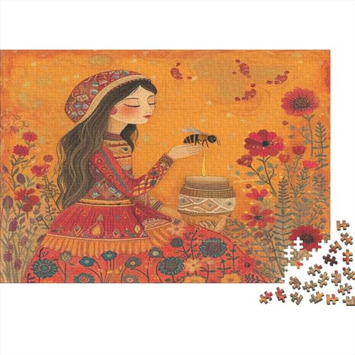 Beekeeper,honey 1000 Piece Jigsaw Puzzles for Adults Folk Art Family Fun 1000 Pieces Puzzles Relax Puzzles Games Multicolor Premium Gifts Impossible Puzzle 1000pcs (75x50cm)