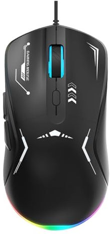 alloneslife Gaming Con Filo Ergonomico Gamers Laptop PC USB Mouse Ottico Del Computer Con LED Retroilluminato Regolabile 3200DPI Programmabile