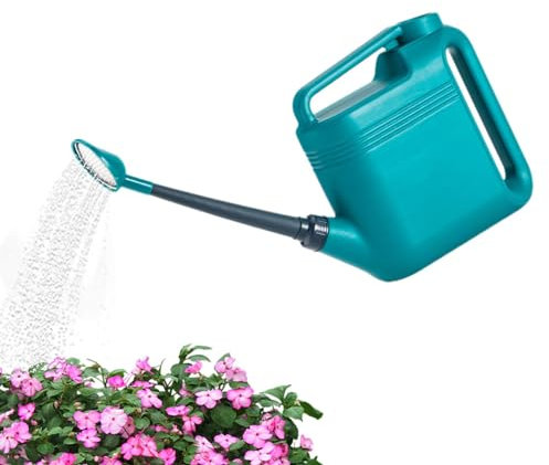 Gießkanne – 8L Grüne Gießkanne | Langer Ausgießer Blumengießer | Gießkanne für Außen und Innen mit zwei Griffen, Gießkanne mit Duschkopf für Outdoor- und Zimmerpflanzen