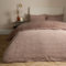 OHS Ribbed Fleece King Size Duvet, Teddy Fleece Bedding Ultra Soft Reverse Faux Fur Duvet King Size with Pillowcases Thermal Chunky Ribbed Bedding - Mink