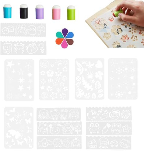 Rrlihjgu Kit dauber de peinture avec les doigts pour enfants, ensemble de peinture avec les doigts en éponge - Jouet éponge pour peindre avec les doigts,Éponge de peinture avec les doigts, tampons de