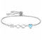 Kraven Infinity Armband Damen 925 Silber, Unendlichkeit Herz Zirkonia Armbänder Verstellbar Armkette Valentinstag Muttertag Geburtstags Weihnachten Geschenk für Sie Frauen Freundin mama (M)