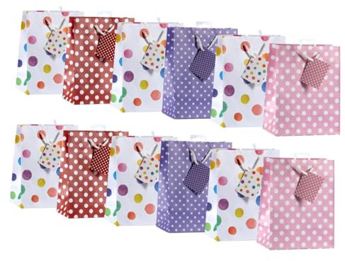 Laro Medium Geschenktüten 10-100 Stk Medium, Anzahl:96, Muster Tüten:Punktlandung Bunt