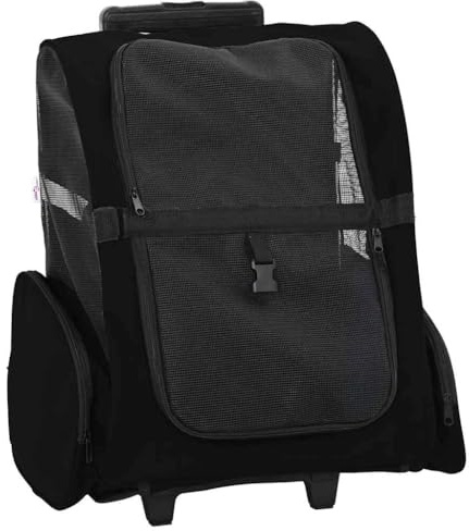 vidaXL Pet Trolley 3-in-1 Design Black 48x32x(57-106) cm Oxford Fabric