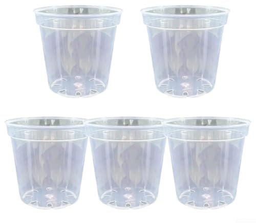 Set di vasi rotondi in plastica trasparente da 10 cm e 15 cm, per un facile monitoraggio e trapianto, robusti vasi da fiori riutilizzabili