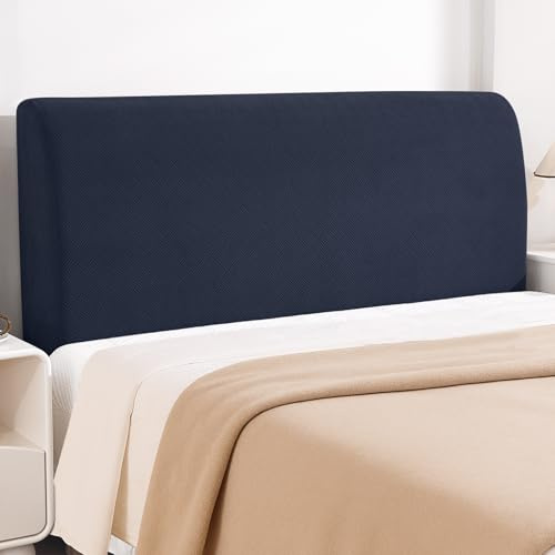 YSTELLAA Bett Kopfteil Bezug, 180CM, Weicher Stretch Bettkopfteil Bezug, Headboard Cover Staubdicht Kratzfester, Abnehmbarer Kopfteilbezug Bett Waschbar, Kopfteil Husse, Dunkelblau