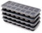 Lot de 4 bacs à glaçons en silicone avec couvercle sans BPA - Empilables - Sûr et sain - Pour bouillie de bébé, cocktail, whisky, café (4 noirs)