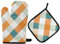 Checkered Pot Holders and Oven Mitts High Heat Resistant Pot Holder Gloves Kitchen Aid 2PCS Oven Mitts for Cooking Kitchen Baking