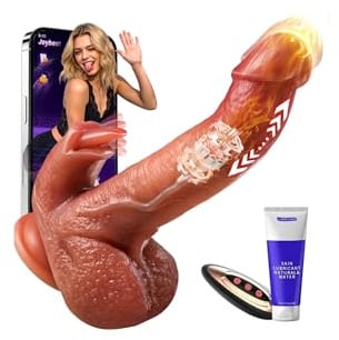 Consolador Juguetes Eróticos para Pareja Sexuales - Dildo Anal Juguetes Sexuales para Hombre, Consoladores Realista para Mujer con Modos de Calentamiento Empuje y Vibración Vibradorador Mujer con App