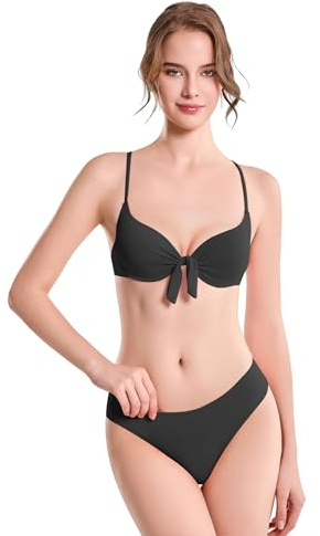 Maillot Bikini Noué pour Femme – Maillot Deux Pièces Padded avec Bretelles Réglables